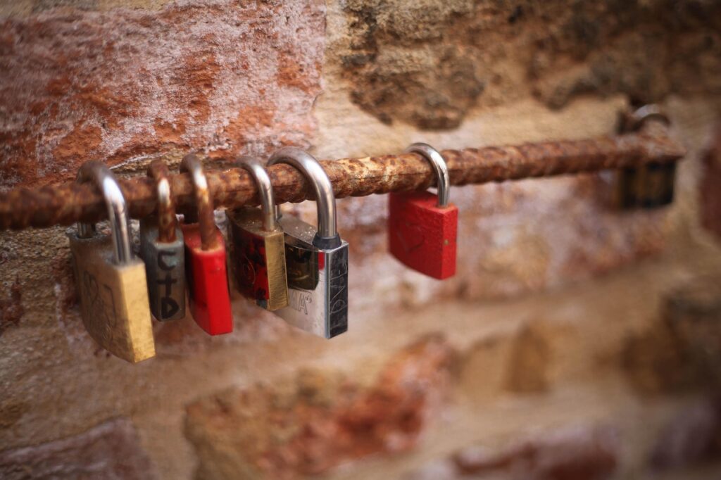 padlock, color, street